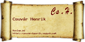 Csuvár Henrik névjegykártya