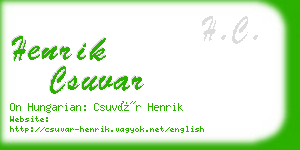 henrik csuvar business card